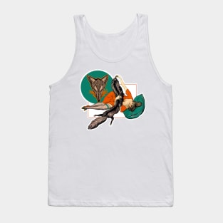 Girl lying down holding fox stole Tank Top